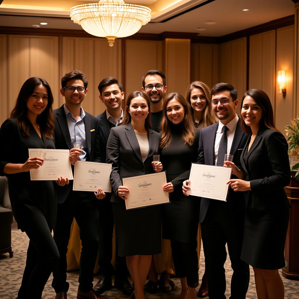Formandos do programa Investidor Master celebrando conclusão do curso